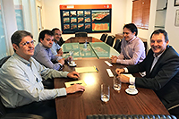 Renato Cunha, Presidente e Marcelo Cavalcanti Guerra, Superintendente do SINDAÇÚCAR/PE e Usina Trapiche, em visita ao TECON/SUAPE, recebidos pelo Presidente, Javier Ramirez e Equipe, para tratar sobre exportações de açúcar por Conteiners, dia 20/julho/2018