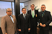 Em visita ao Centro Cultural do Banco do Brasil em Brasília, Renato Cunha, Presidente do SINDAÇÚCAR/PE, Vice-Presidente da República eleito General Mourão e ainda o Deputado Federal Girão e Bráulio Galvão da ASPLAN/RN, dia 20/novembro/2018
